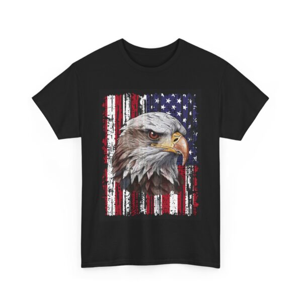 Grunge Bald Eagle with USA flag T-Shirt - Front Print