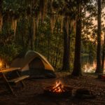 Campsite at Magnolia Ridge on B.A. Steinhagen Lake in East Texas Piney Woods